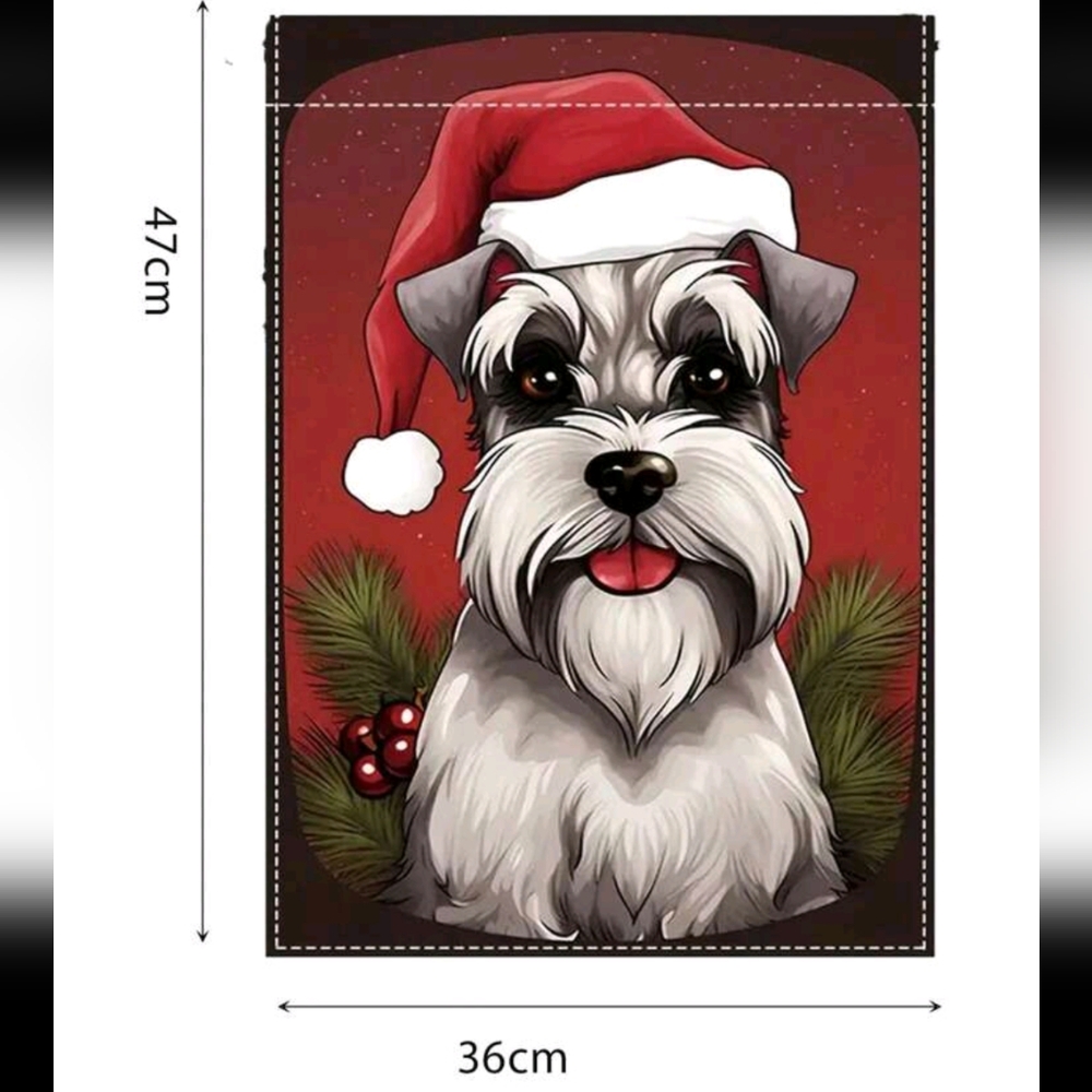 Christmas Schnauzer Dog Garden Flag - Picture 2 of 4